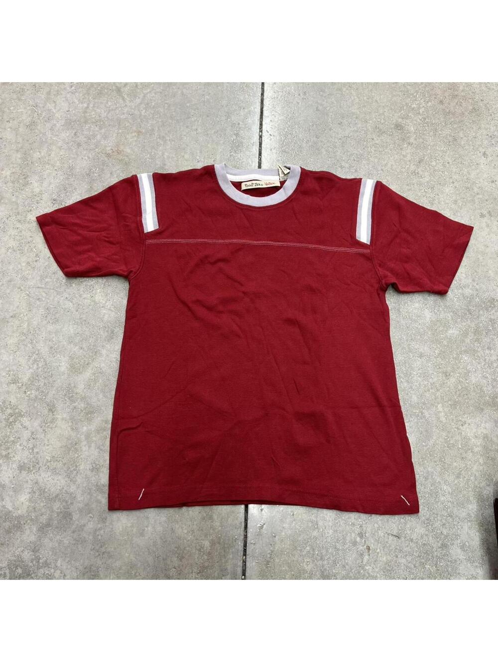 vintage red and white blank point zero shirt size medium